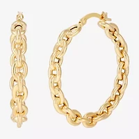 Limited Quantities! Womens 14K Gold 35mm Hoop Earrings