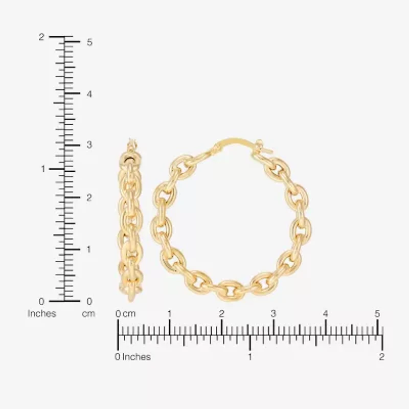 Limited Quantities! Womens 14K Gold 35mm Hoop Earrings