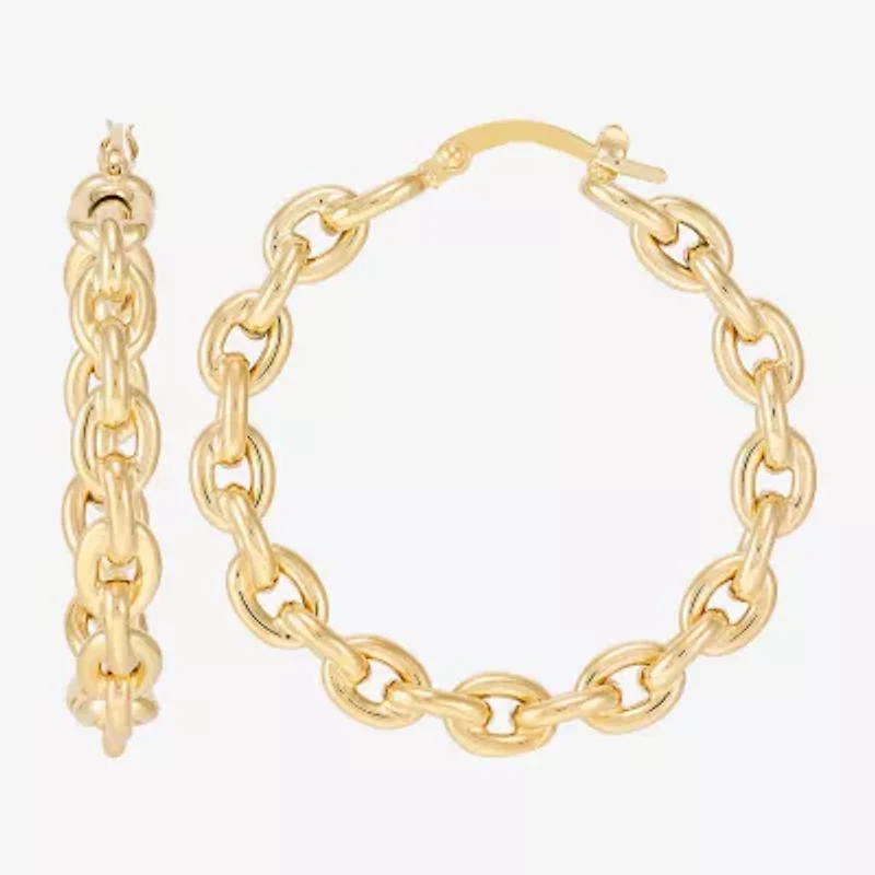 Limited Quantities! Womens 14K Gold 35mm Hoop Earrings