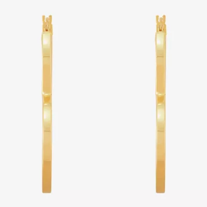 Limited Quantities! Womens 10K Gold 24mm Heart Hoop Earrings