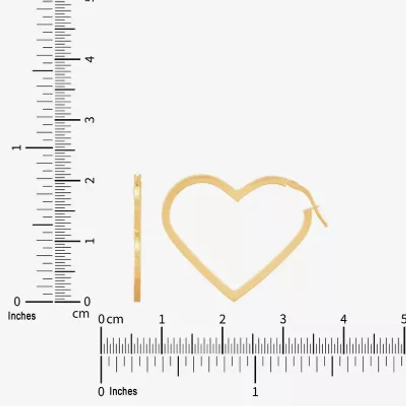 Limited Quantities! Womens 10K Gold 24mm Heart Hoop Earrings