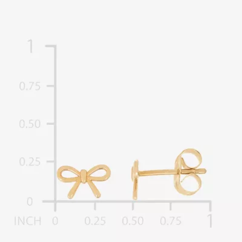 Limited Quantities! 14K Gold 5.4mm Bow Stud Earrings