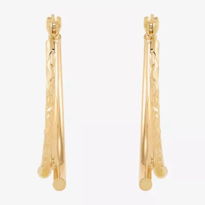 Limited Quantities! Womens 10K Gold 25mm Hoop Earrings