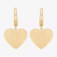 Limited Quantities! Womens 14K Gold Heart Drop Earrings