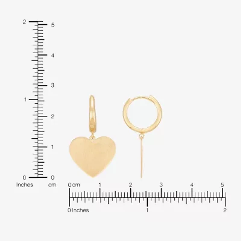 Limited Quantities! Womens 14K Gold Heart Drop Earrings