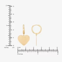 Limited Quantities! Womens 14K Gold Heart Drop Earrings
