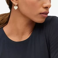 Limited Quantities! Womens 14K Gold Heart Drop Earrings