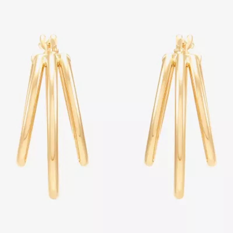 Limited Quantities! Womens 14K Gold 21.7mm Hoop Earrings