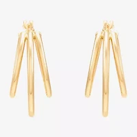 Limited Quantities! Womens 14K Gold 21.7mm Hoop Earrings