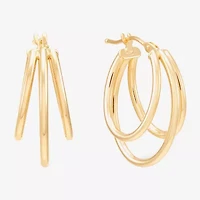 Limited Quantities! Womens 14K Gold 21.7mm Hoop Earrings