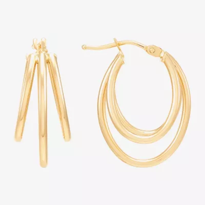 Limited Quantities! Womens 14K Gold 21.7mm Hoop Earrings