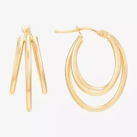 Limited Quantities! Womens 14K Gold 21.7mm Hoop Earrings