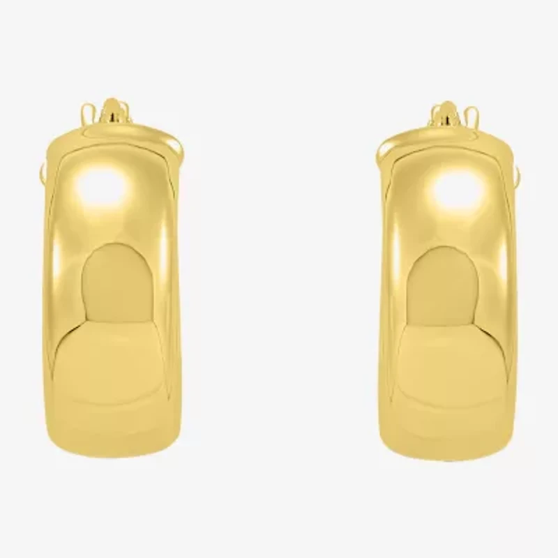 Limited Quantities! Womens 14K Gold 14.9mm Hoop Earrings