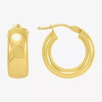 Limited Quantities! Womens 14K Gold 14.9mm Hoop Earrings