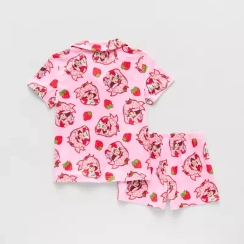 Little & Big Kid Girls Strawberry Shortcake V-Neck Short Sleeve 2-pc. Pajama Sets