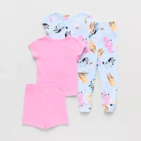 Toddler Girls Bluey Crew Neck Short Sleeve 4-pc. Pajama Sets