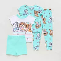 Toddler Girls Paw Patrol Crew Neck Short Sleeve 4-pc. Pajama Sets