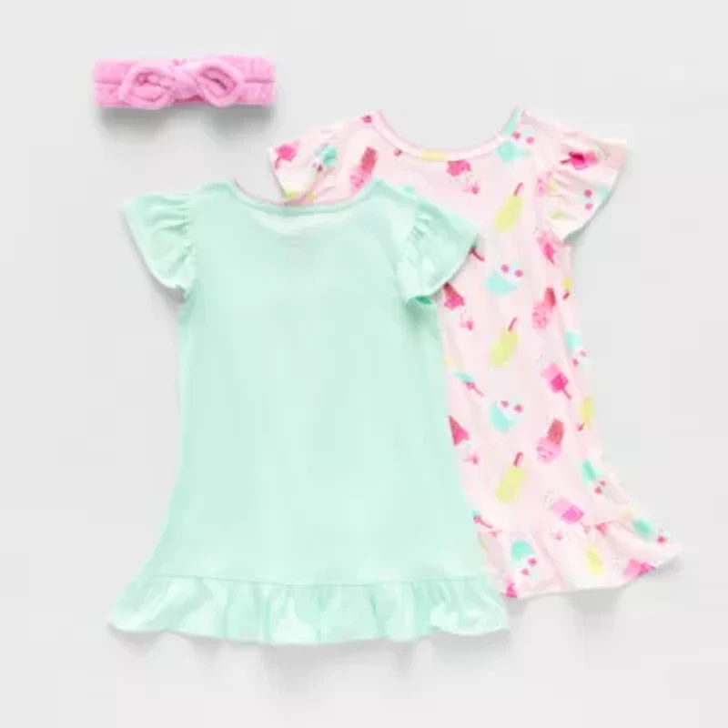 Betsey Johnson Toddler Girls Short Sleeve Crew Neck Nightgown