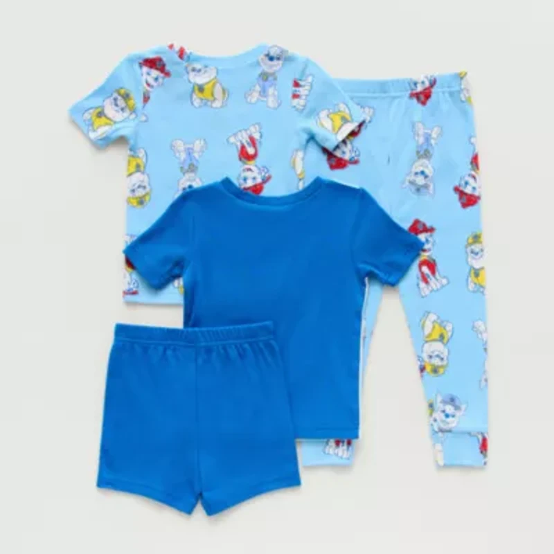 Toddler Boys Paw Patrol Crew Neck Short Sleeve 4-pc. Pajama Sets