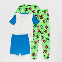 Little & Big Kid Boys Minecraft Crew Neck Short Sleeve 4-pc. Pajama Sets