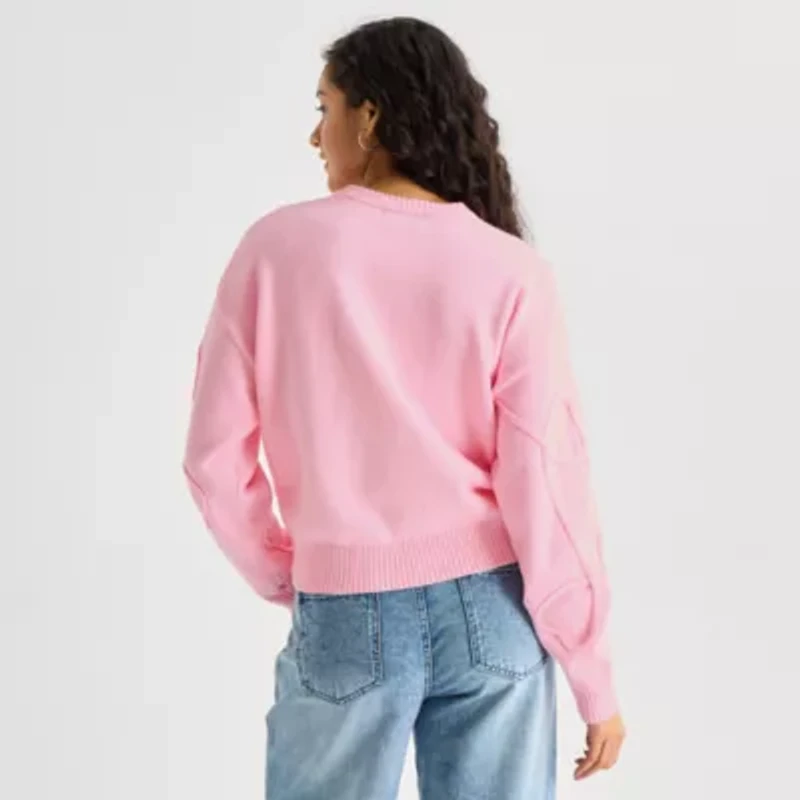 Forever 21 Juniors Womens Crew Neck Long Sleeve Pullover Sweater