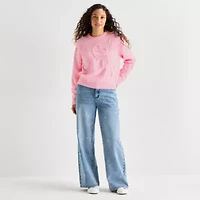 Forever 21 Juniors Womens Crew Neck Long Sleeve Pullover Sweater