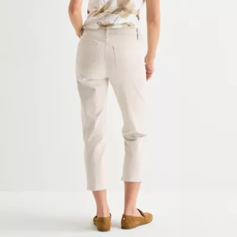 Liz Claiborne Womens Petite Ankle High Rise Pant