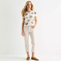 Liz Claiborne Womens Petite Ankle High Rise Pant