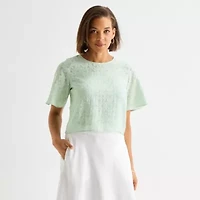 Liz Claiborne Womens Short Sleeve Blouse