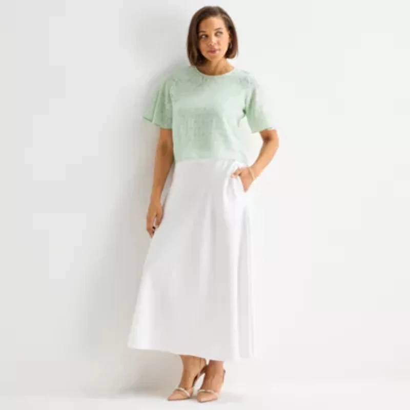 Liz Claiborne Womens Short Sleeve Blouse