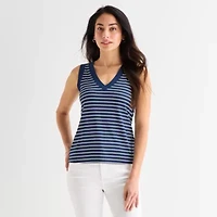 St. John's Bay Womens V Neck Sleeveless Blouse