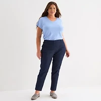 Liz Claiborne Emma Womens Plus Straight Mid Rise Ankle Pant