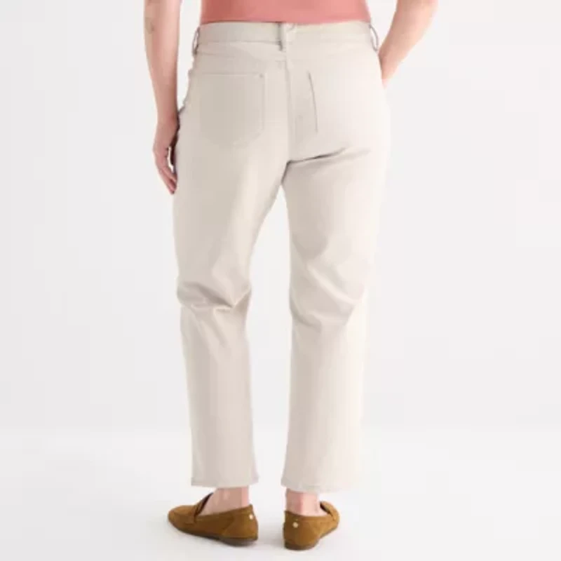 Liz Claiborne Womens Plus Ankle High Rise Pant