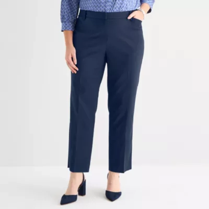 Liz Claiborne Emma Womens Plus Slim Mid Rise Ankle Pant