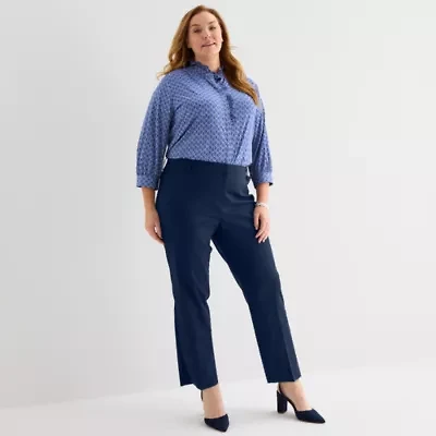 Liz Claiborne Emma Womens Plus Slim Mid Rise Ankle Pant