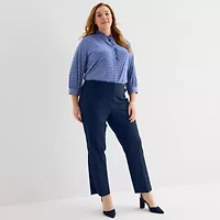 Liz Claiborne Emma Womens Plus Slim Mid Rise Ankle Pant