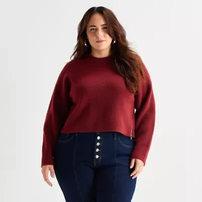 Bold Elements Plus Womens Crew Neck Long Sleeve Pullover Sweater