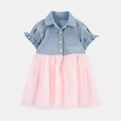 Oshkosh Baby Girls Short Sleeve Fitted A-Line Dress