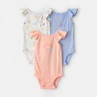 Carter's Baby Girls Boat Neck Sleeveless Rib Knit 3-pc. Bodysuit