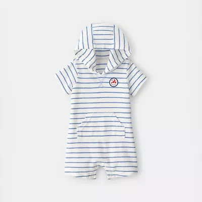 Carter's Baby Boys Short Sleeve Striped Romper