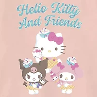 Hello Friends Ice Cream Toddler Girls Crew Neck Short Sleeve Kitty Graphic T-Shirt