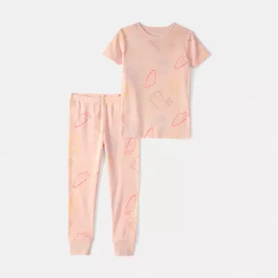 Carter's Easter Toddler Girls Round Neck Short Sleeve 2-pc. Pajama Sets