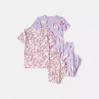 Carter's Toddler Girls Round Neck Short Sleeve 4-pc. Pajama Set