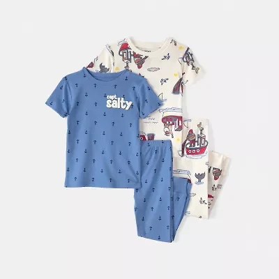 Carter's Toddler Boys Round Neck Short Sleeve 4-pc. Pajama Sets