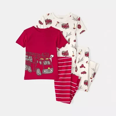 Carter's Toddler Boys Round Neck Short Sleeve 4-pc. Pajama Set