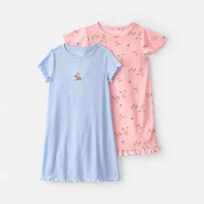 Carter's Round Neck Short Sleeve 2-pc. Nightgown