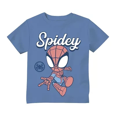 Toddler Boys Crew Neck Short Sleeve Spiderman Graphic T-Shirt