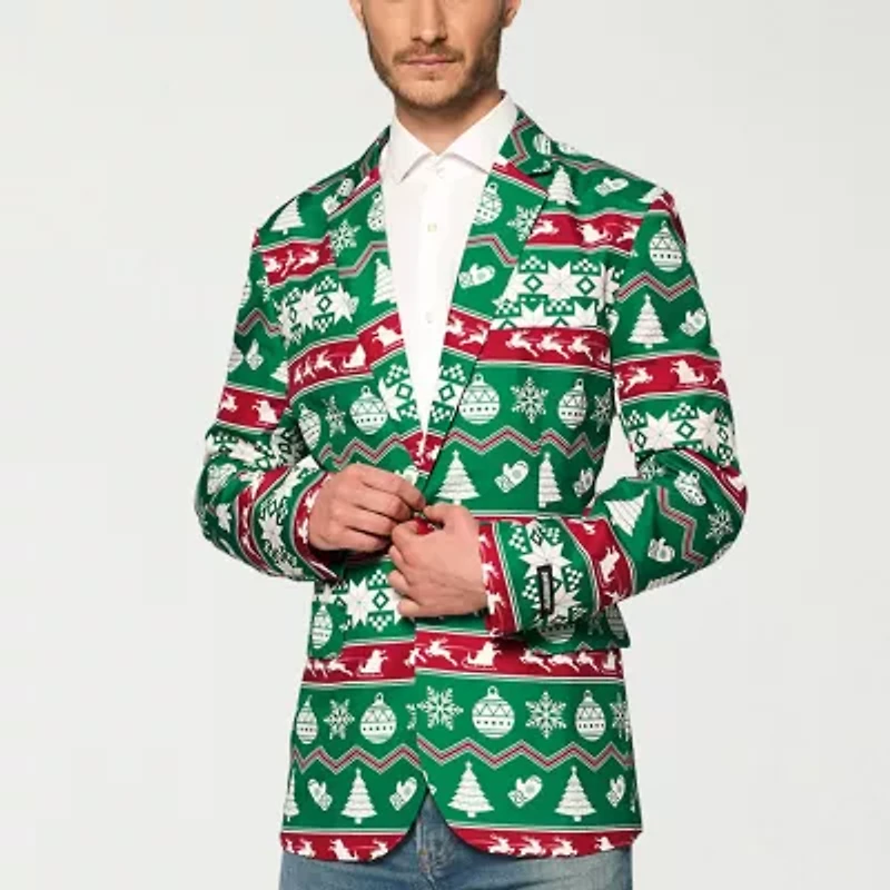 Suitmeister Festive Fairisle Mens Slim Fit Blazer