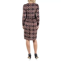 24seven Comfort Apparel Womens Long Sleeve Maternity Fit + Flare Dress