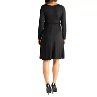 24seven Comfort Apparel Womens Long Sleeve Maternity A-Line Dress